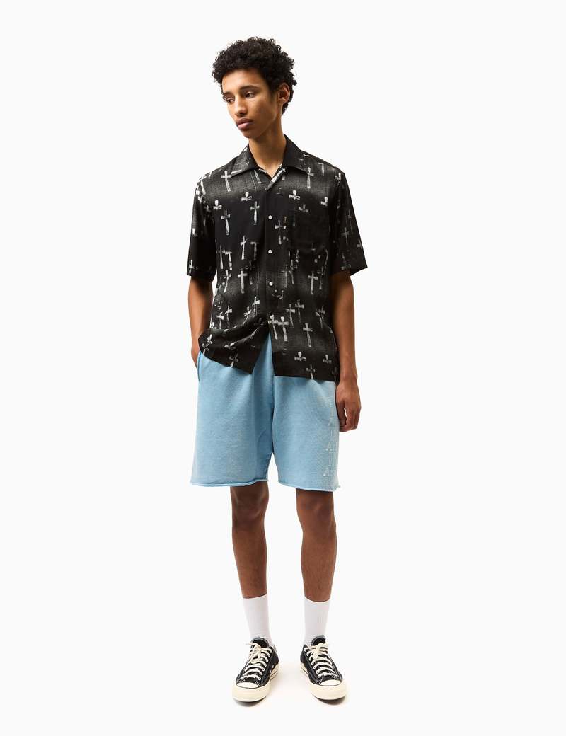 Aries Arise Graveyard Hawaiian Short Sleeve Shirt - Black