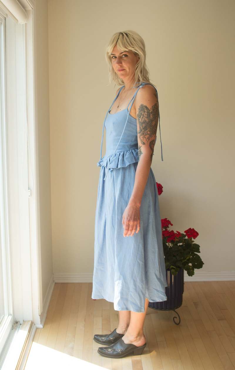 Eliza Faulkner Tessa Dress - Blue Linen