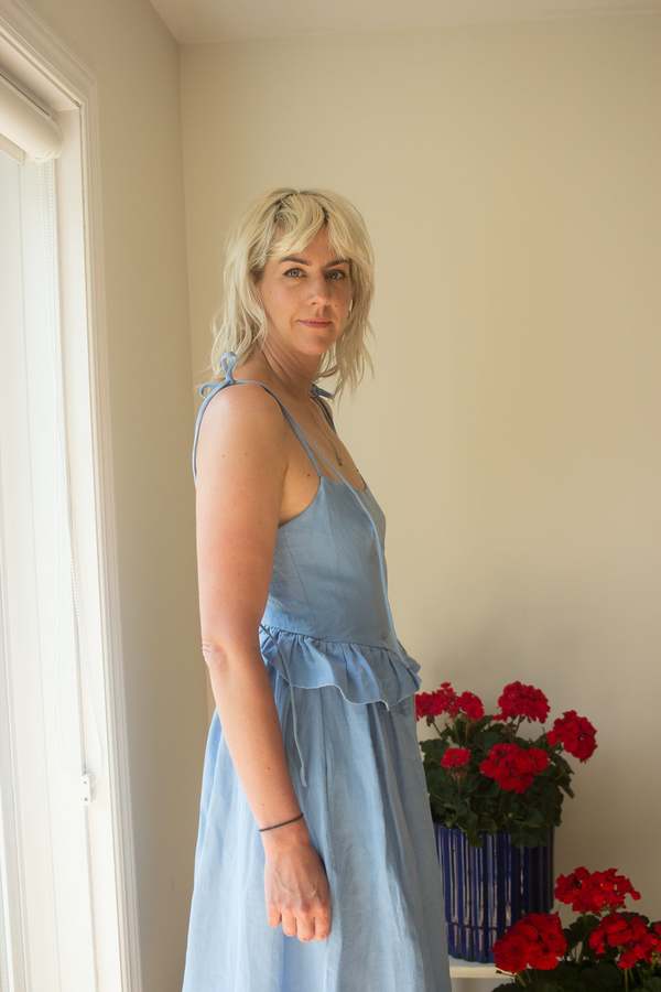 Eliza Faulkner Tessa Dress - Blue Linen