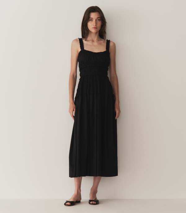 marianne organic cotton poplin midi dress Marianne ruffled cotton poplin midi dress in white - Doen