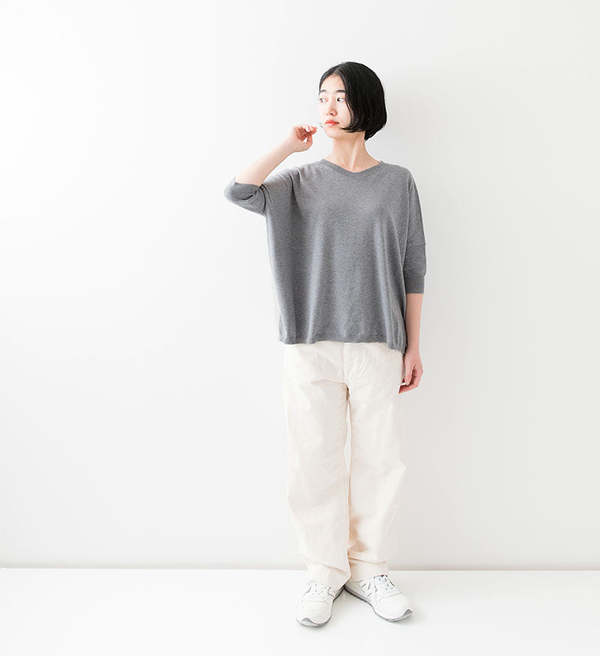 Veritecoeur Cotton Silk Cashmere Knit Pullover - Grey