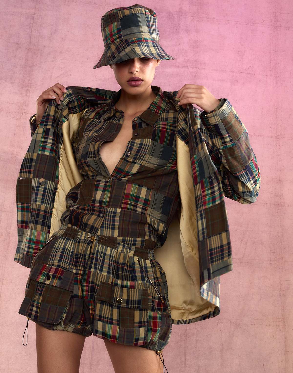 Cynthia Rowley Madrid Madras Shirt - PLAID - Image 5 of 7