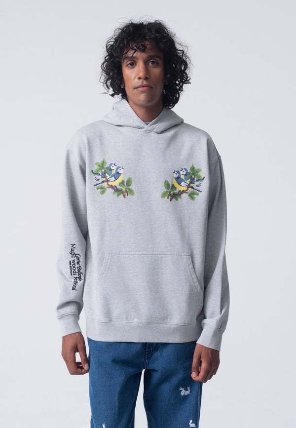 Carne Bollente Great Tit Hoodie - Melange Grey | Garmentory