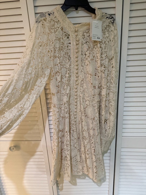 chinese dress ladies Zimmermann Ivory Cassia Puff Sleeved Cotton-Lace Mini Dress Size 2 – Mine &  Yours main image 1