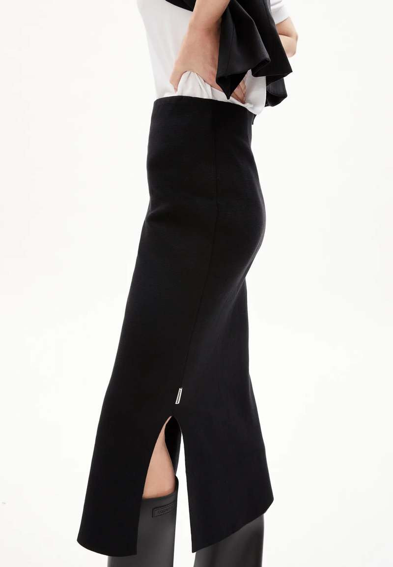Armedangels Maalin Slim Fit Organic Cotton Knit Skirt - Black