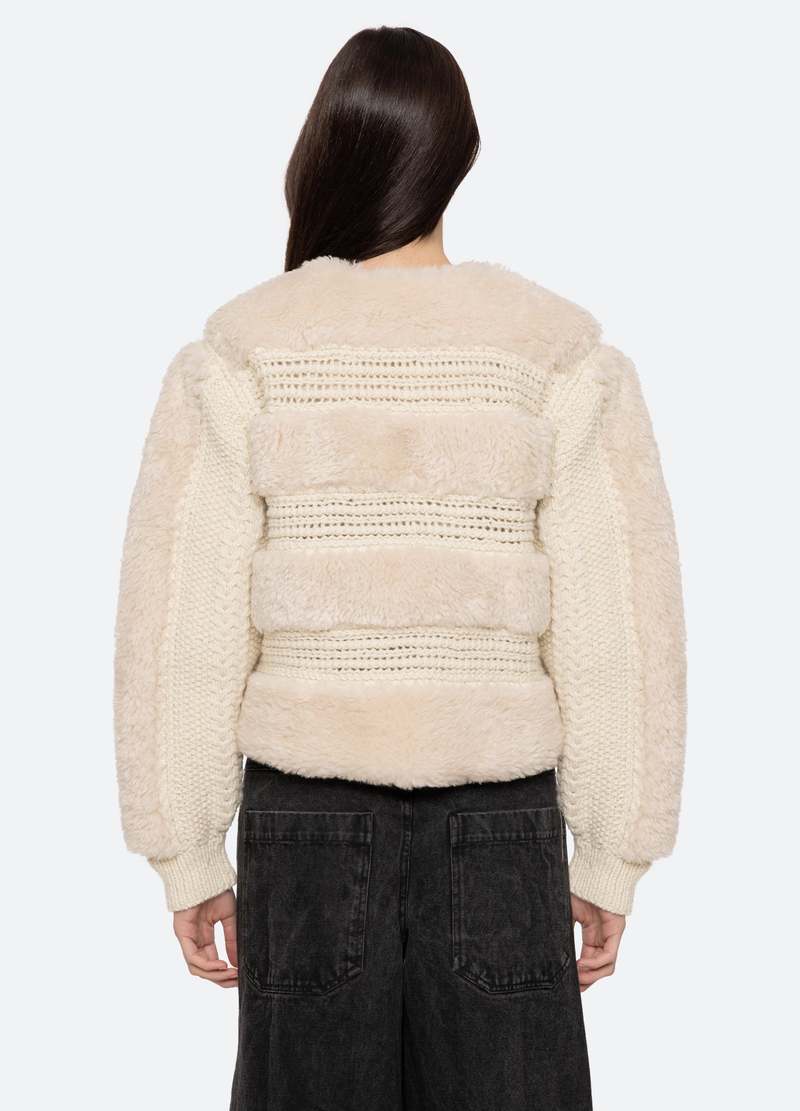 ◆SEA◆Gisele faux shearling&crocheted ウールジャケット◆ Sea Gisele Faux Fur Jacket | Bloomingdale's