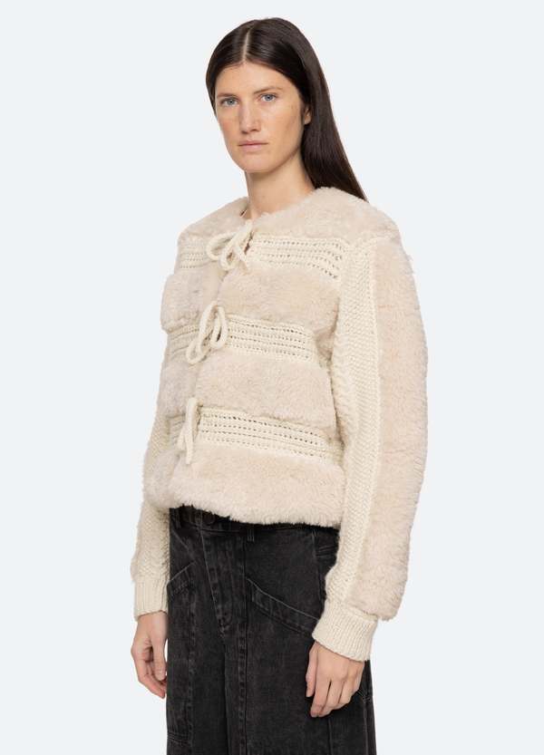 ◆SEA◆Gisele faux shearling&crocheted ウールジャケット◆ Sea Gisele Faux Fur Jacket | Bloomingdale's