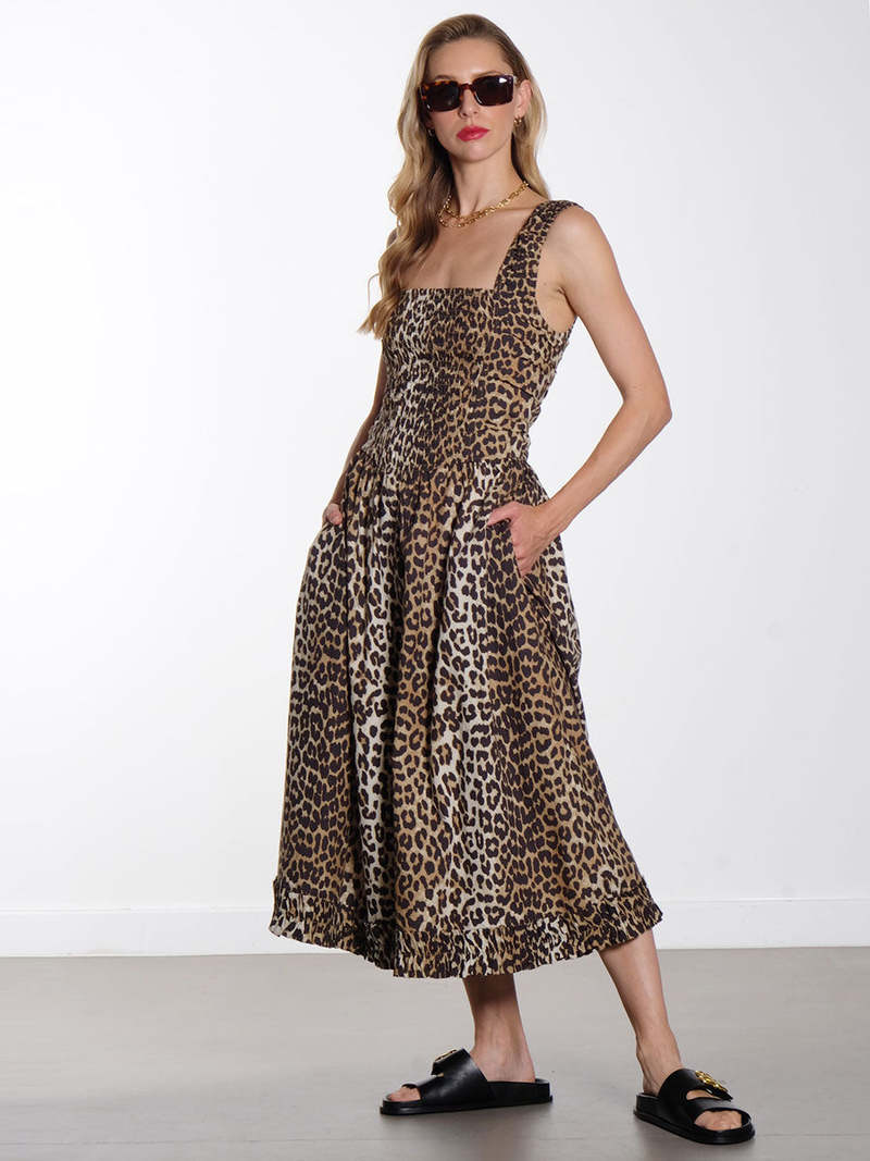 【関税＆送料込み】Ganni Leopard Print Midi Dress Ganni | Dresses | Ganni Leopardprint Sheer Georgette