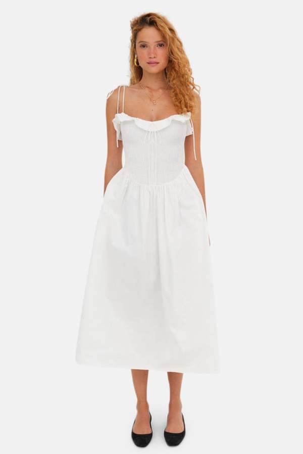 chinese dress ladies For Love & Lemons Rosalyn Maxi Dress - White