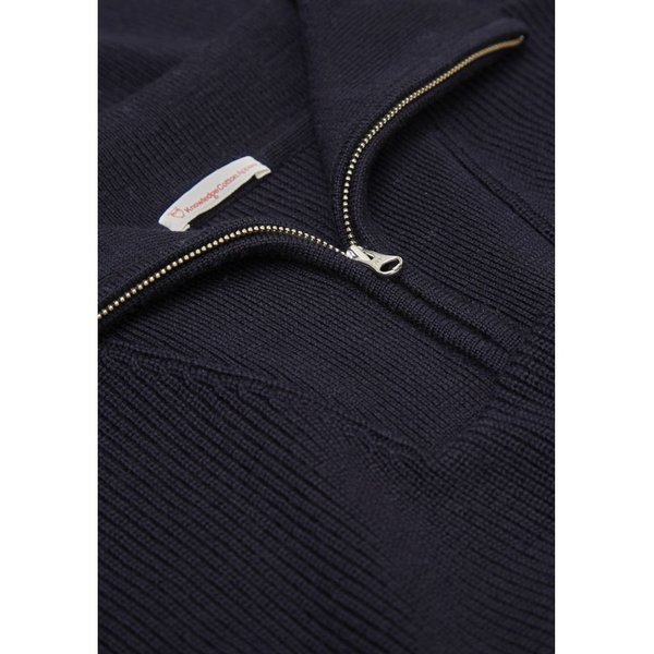 knowledge cotton apparel Zip Neck Rib Knit total eclipse knowledge cotton apparel Zip Neck Rib Knit total eclipse