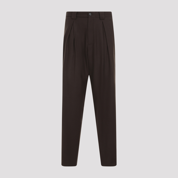 Giorgio Armani Virgin Wool Trousers - Chocolate Torte | Garmentory
