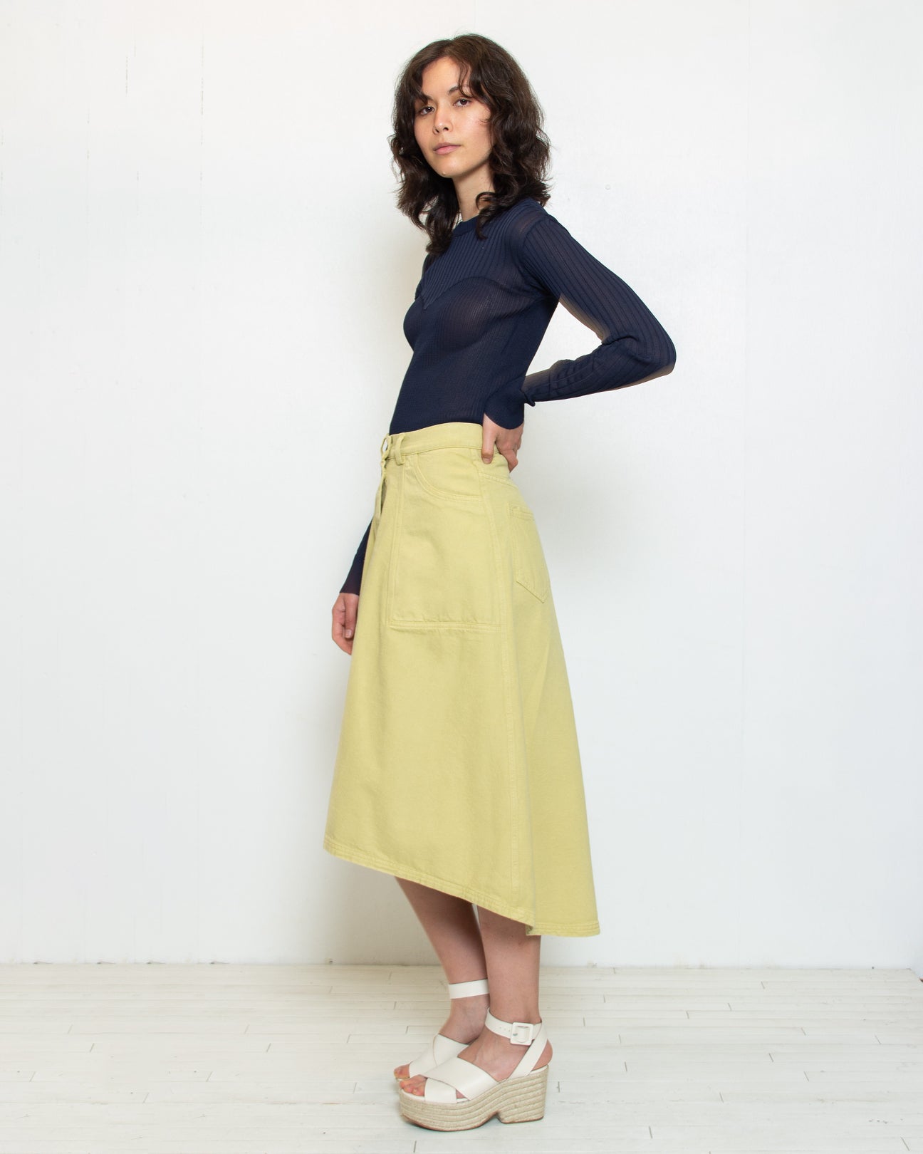 Henrik Vibskov Regain Denim Skirt - Hemp | Garmentory