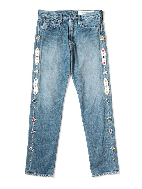 Kapital 14oz Denim 5p MONKEY CISCO STUDS pants - PRO Indigo