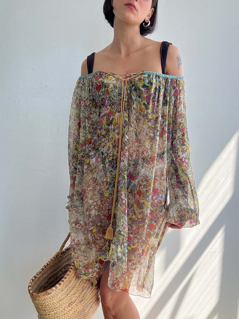 flowy tunic dress Hard Tail Long Sleeve Flowy Tunic Woodsmoke / M main image 0