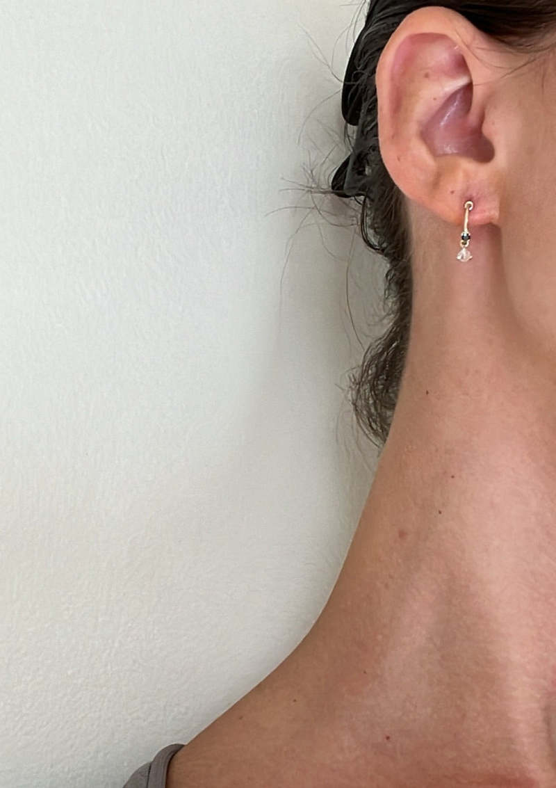 Concrete Collective NYC Black Diamond and Moonstone Hoops Concrete Collective NYC Black Diamond and Moonstone Hoops