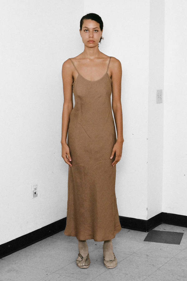 knee length dresses for ladies Milos Linen Dress