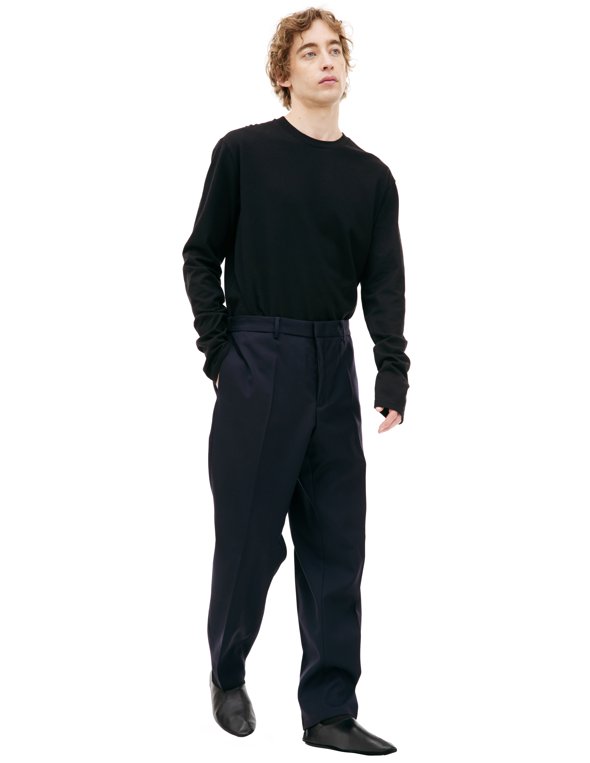 Jil Sander wool trousers - Navy Blue | Garmentory