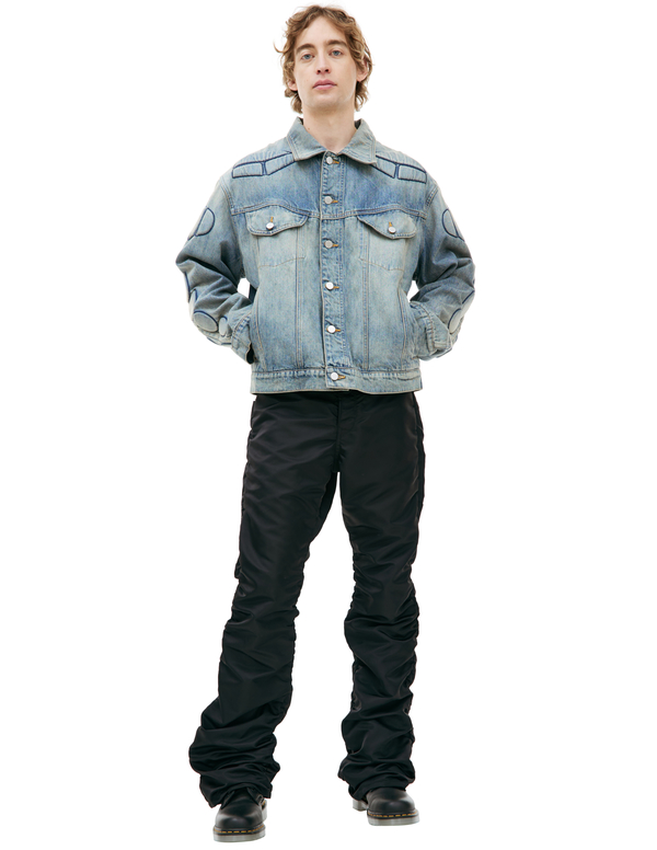 SATOSHINAKAMOTO DENIM MOTO SHORT サトシナカモト Satoshi Nakamoto Denim Moto Jacket | Garmentory
