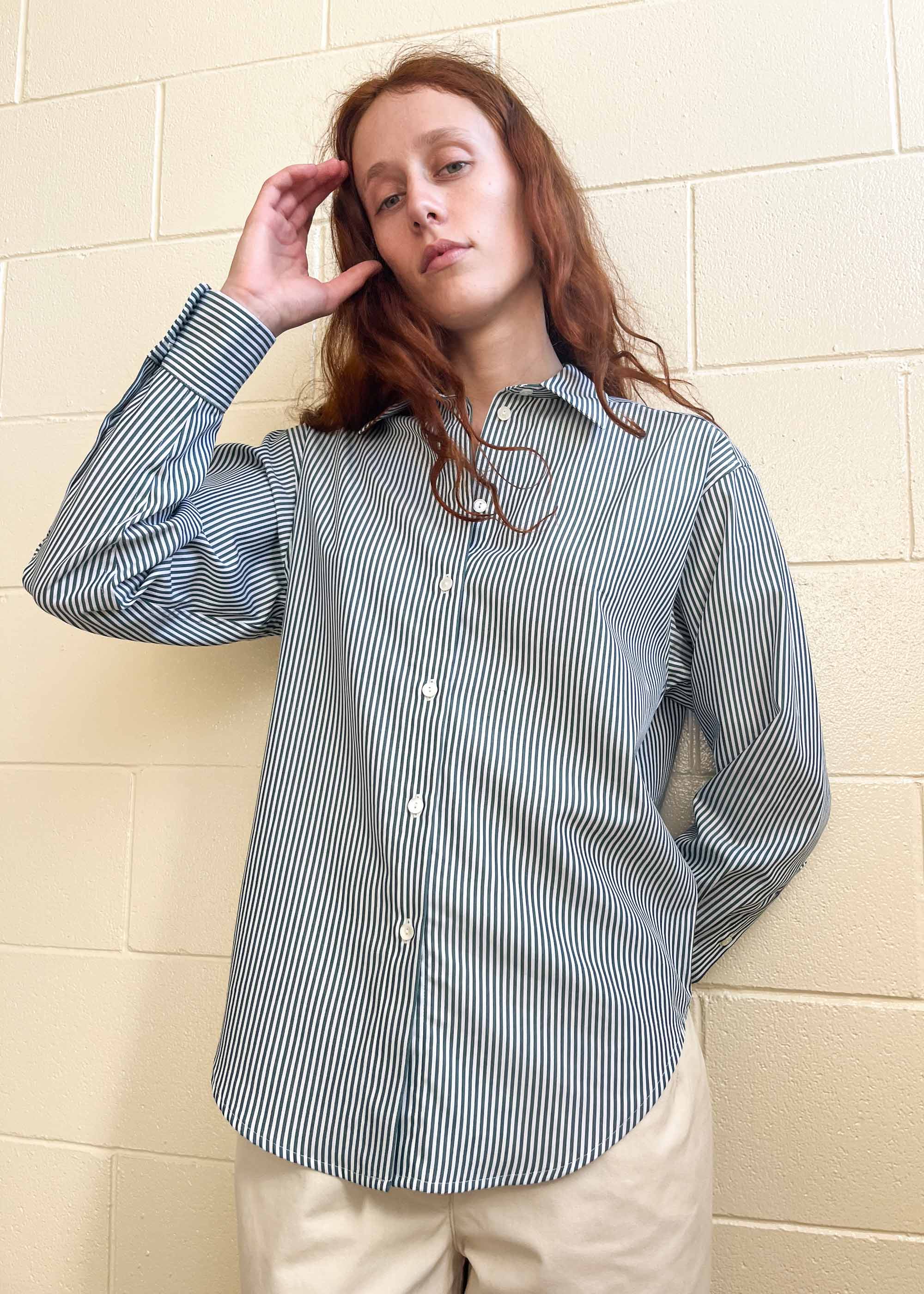 Maryse Shirt Green Stripe (Archive)