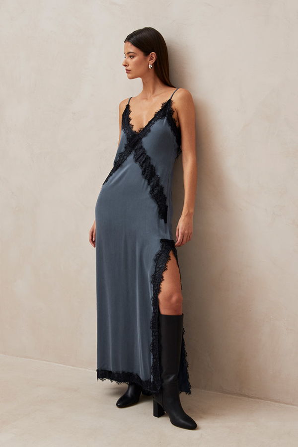 Alohas Afternoon Dress - Blue/Grey