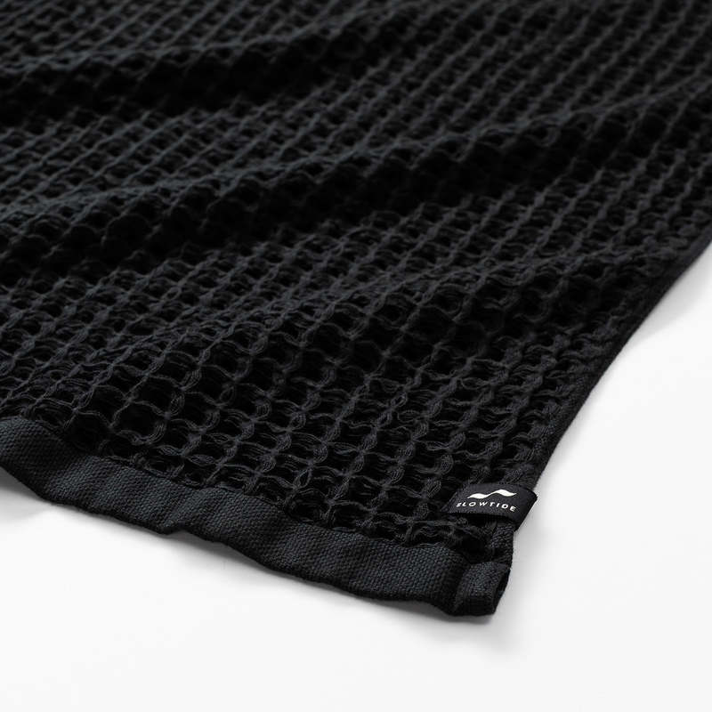 Slowtide Guild Waffle Towel - Black Slowtide Guild Waffle Towel - Black
