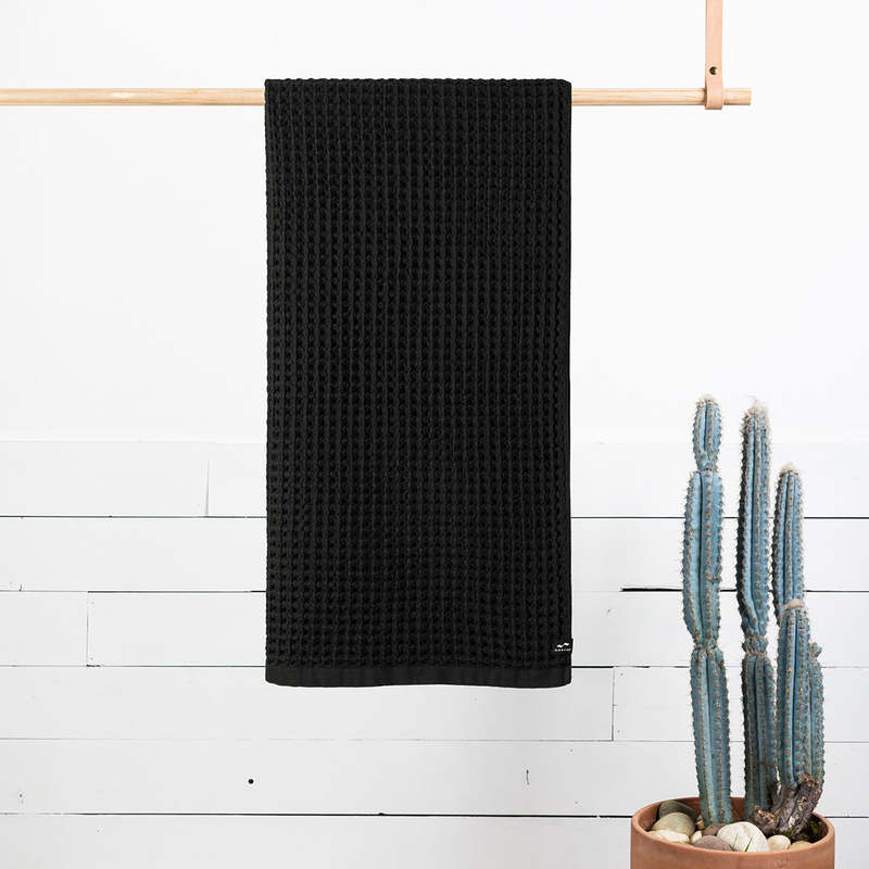 Slowtide Guild Waffle Towel - Black Slowtide Guild Waffle Towel - Black