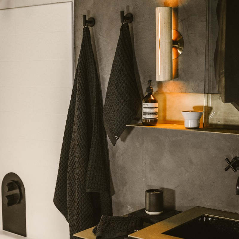 Slowtide Guild Waffle Towel - Black Slowtide Guild Waffle Towel - Black
