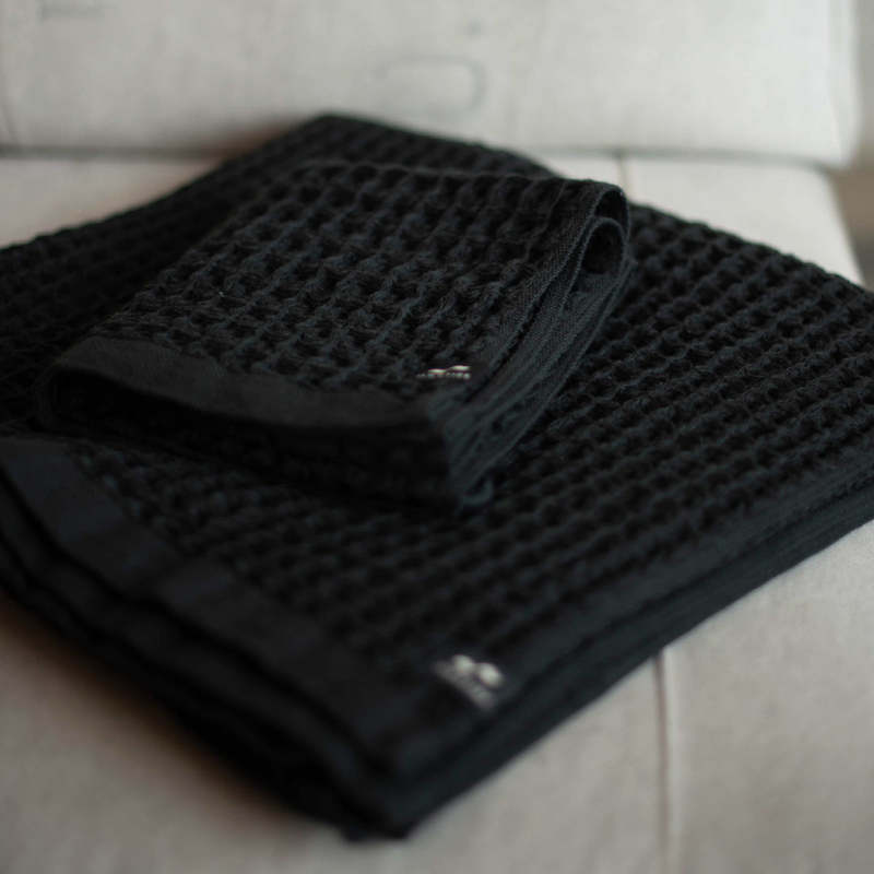 Slowtide Guild Waffle Towel - Black Slowtide Guild Waffle Towel - Black