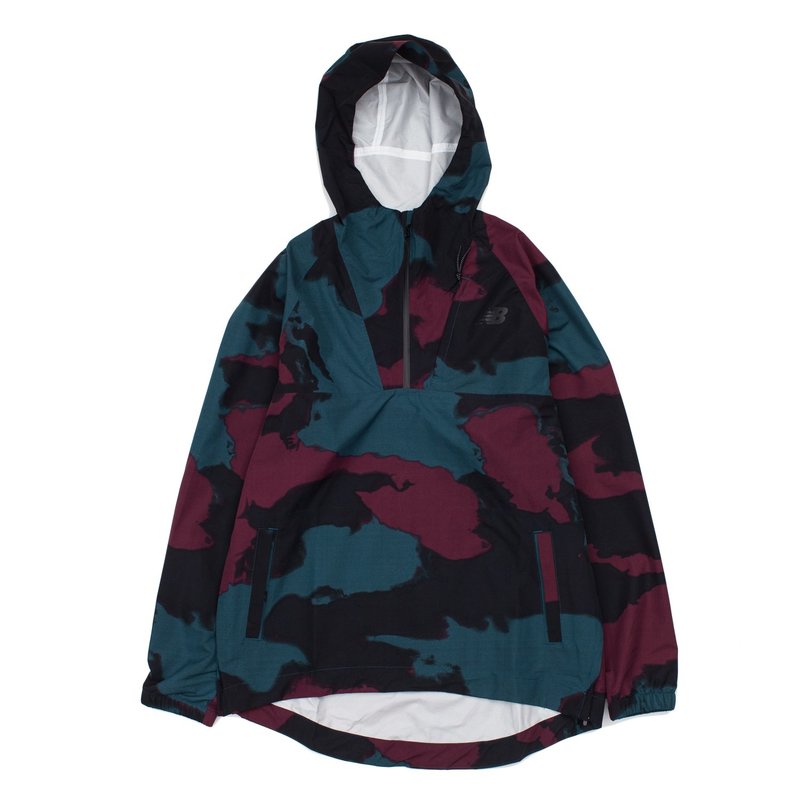 New Balance Men's 247 Luxe Print Anorak Jacket, Deep Jade Garmentory