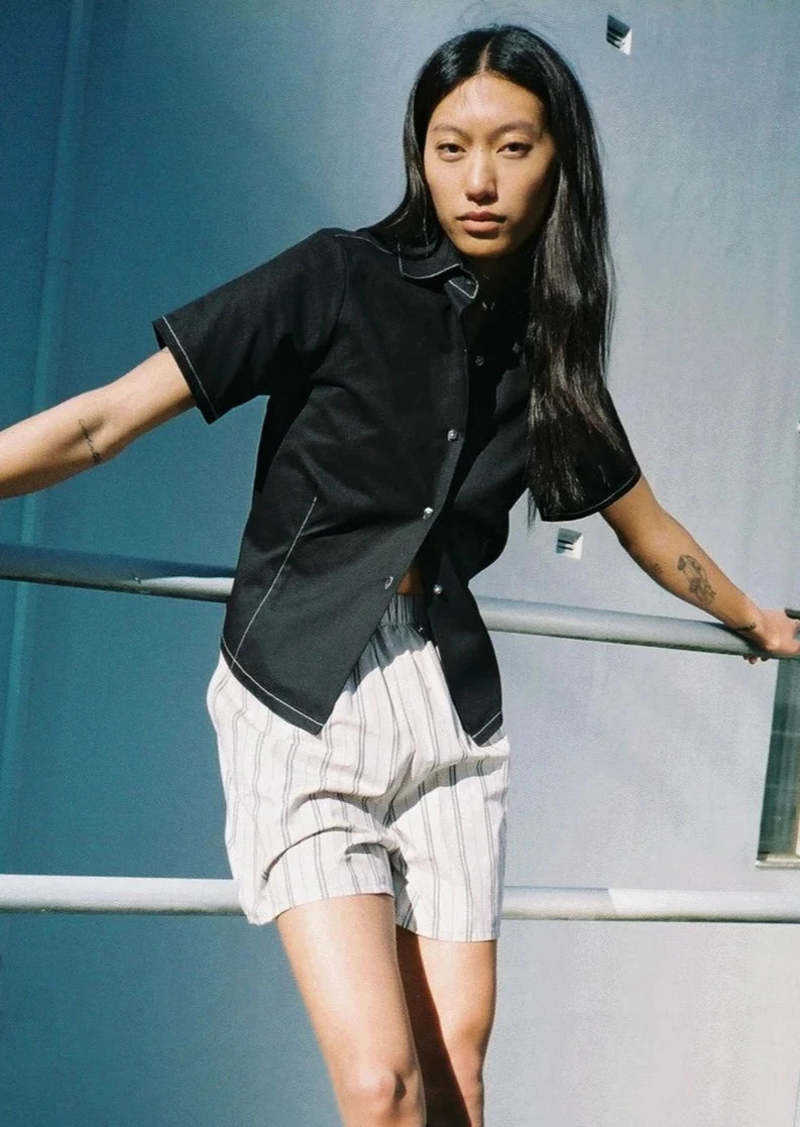 A Bronze Age Mary Top - Black Twill