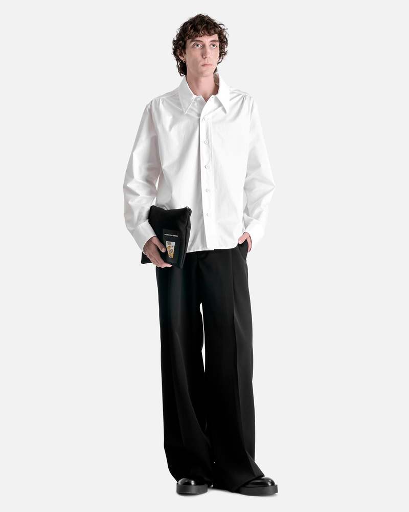 Jil Sander Heavy Organic Cotton Poplin Long Sleeve Shirt - White 