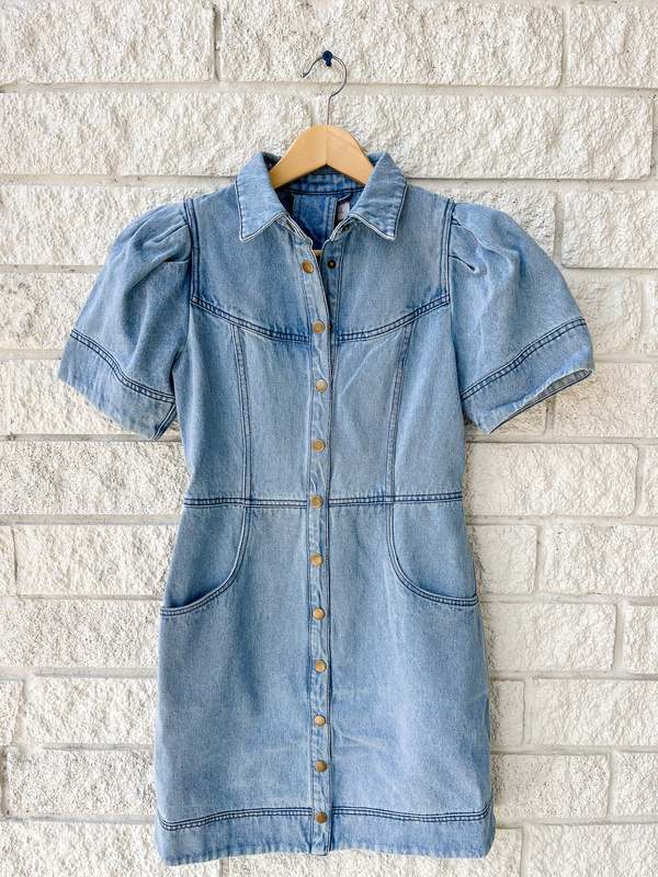 hunter bell denim dress Robinson Dress Blockely Denim / 8