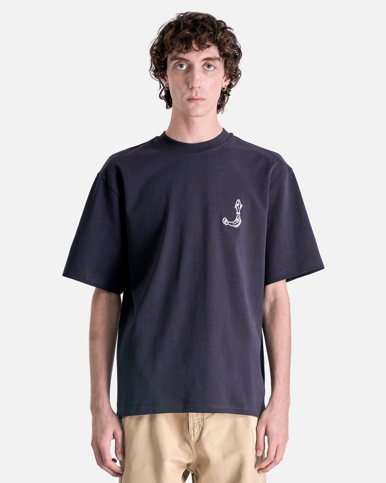 ★JACQUEMUS★ Le Marino Graphic Short Sleeve T-Shirt Navy 25 Jacquemus | Le Marino T-Shirt | Regular Fit T-Shirts