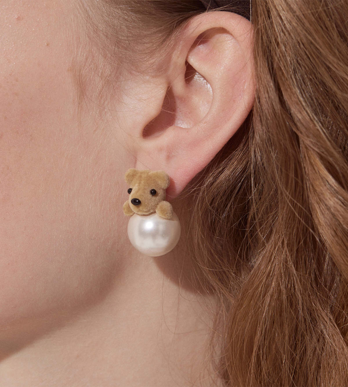 ♡yvmin♡Furry Bear Earring Pink YVMIN Bear Earrings | Pink | FARFETCH