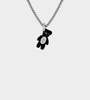 YVMIN Mini Flocked Bear Necklace - Black - Thumbnail 1