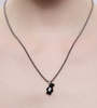 YVMIN Mini Flocked Bear Necklace - Black - Thumbnail 2