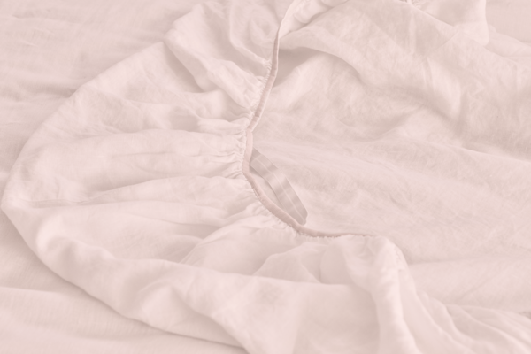 Botana Hemp Fitted Sheet - Rosewater