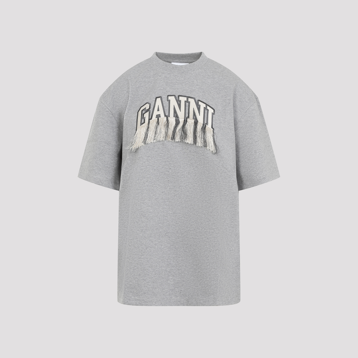 【Ganni】Fringe T-shirt フリンジ Tシャツ Ganni Fringe T-shirt - Paloma Melange | Garmentory