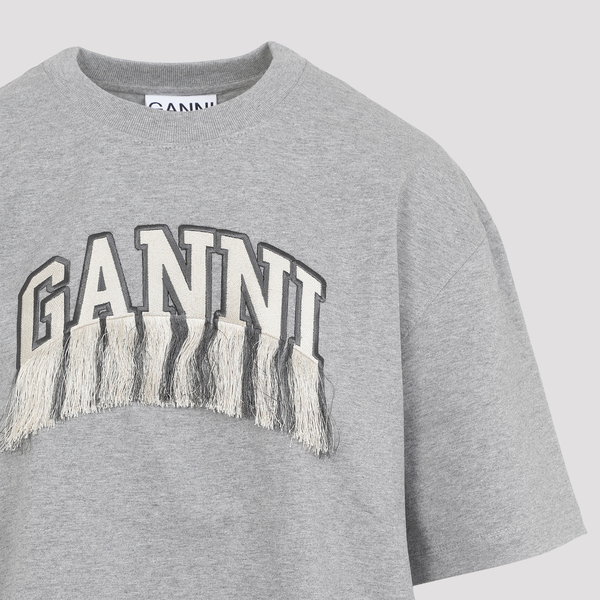 Ganni Fringe T-shirt - Paloma Melange | Garmentory