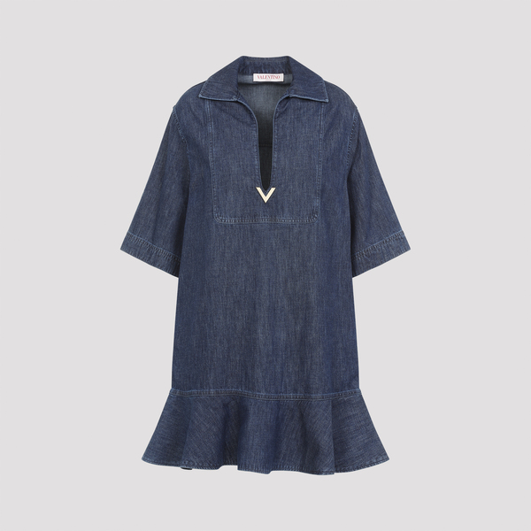 princess polly baby blue dress Valentino Blue Silk Chiffon Evening Dress w Fly Away Panel – Modig main image 1