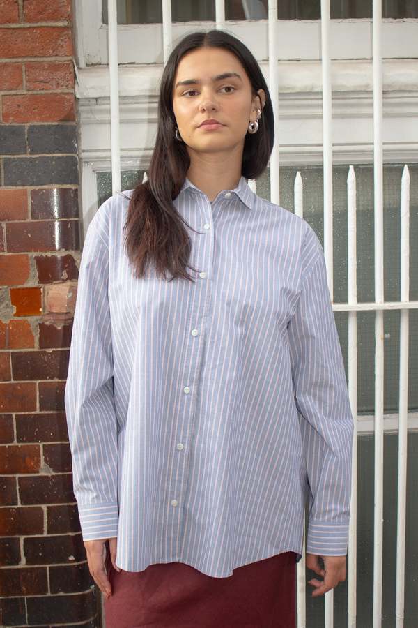 トップス baserange xs ole shirt Baserange Ole Shirt - Red/Blue | Garmentory