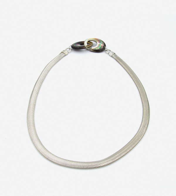 Luz Ortiz Pearl Python Necklace  - Silver