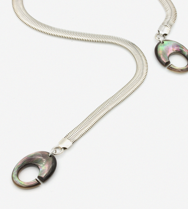 Luz Ortiz Pearl Python Necklace  - Silver