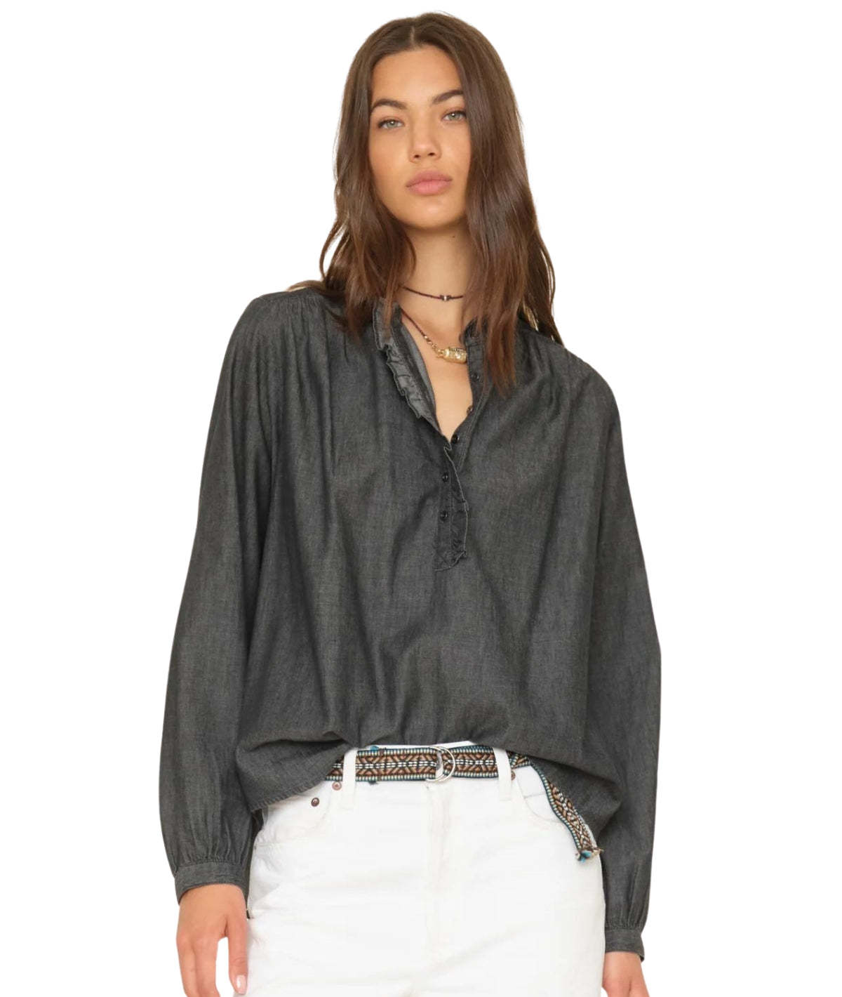 Xirena Caspian Top - Graphite - Image 1 of 4