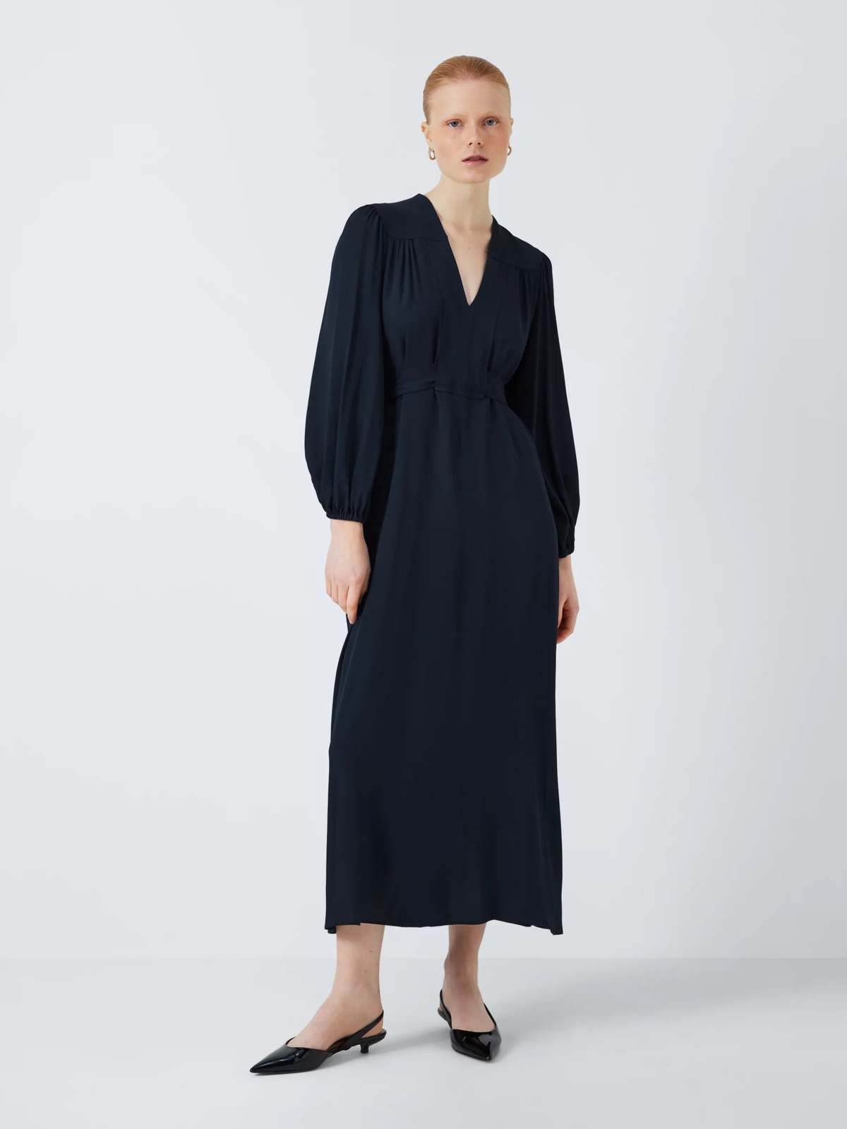 max mara navy blue dress Max Mara | Woman - Cotton jersey flounce dress - Navy