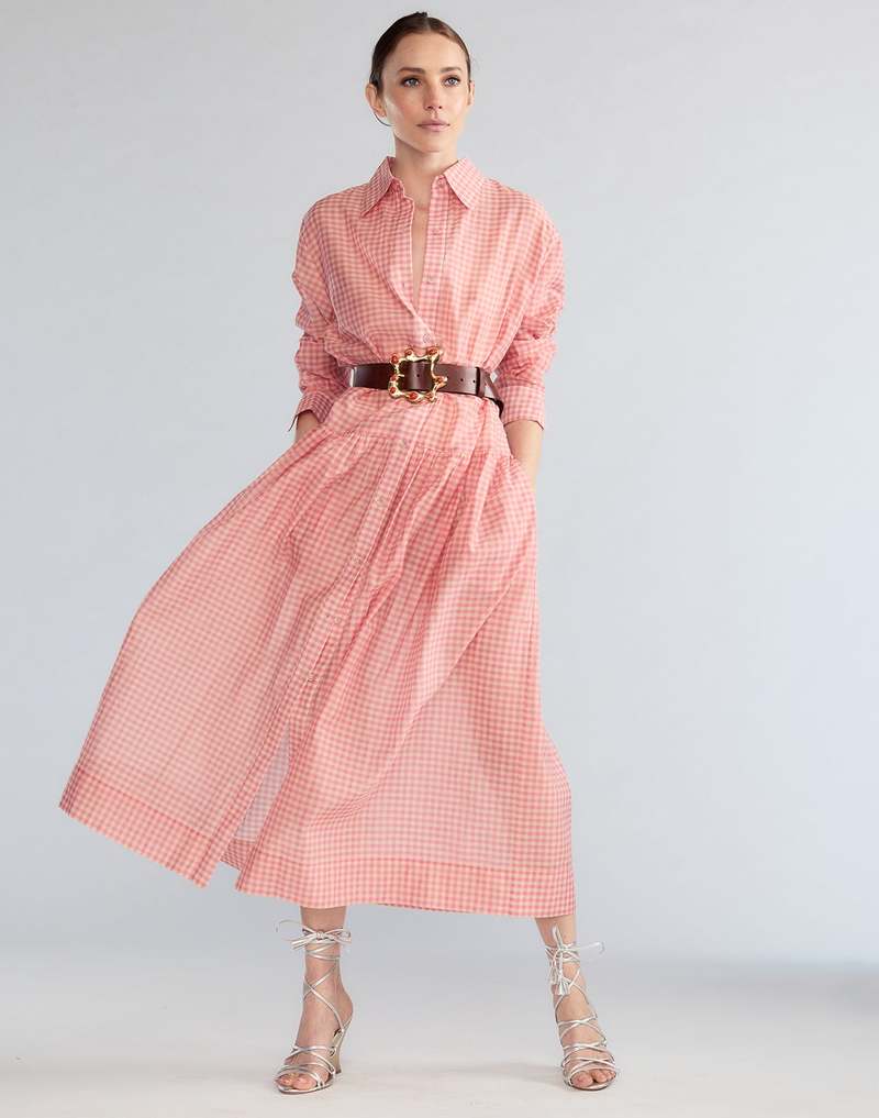 Cynthia Rowley Geneva Silk Cotton Shirt Dress - PNKGNH Cynthia Rowley Geneva Silk Cotton Shirt Dress - PNKGNH