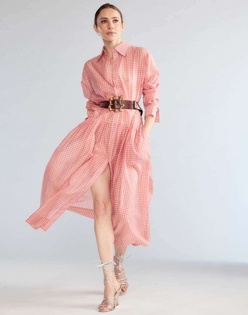 Cynthia Rowley Geneva Silk Cotton Shirt Dress - PNKGNH Cynthia Rowley Geneva Silk Cotton Shirt Dress - PNKGNH
