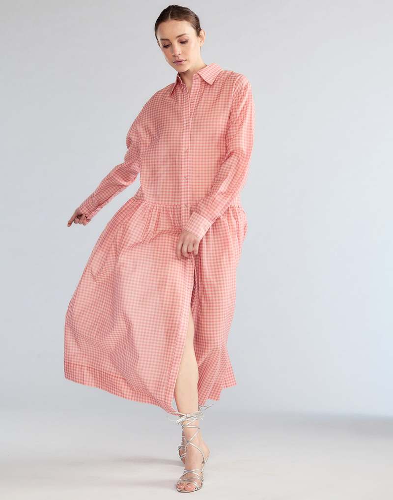 Cynthia Rowley Geneva Silk Cotton Shirt Dress - PNKGNH Cynthia Rowley Geneva Silk Cotton Shirt Dress - PNKGNH