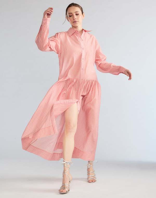 Cynthia Rowley Geneva Silk Cotton Shirt Dress - PNKGNH Cynthia Rowley Geneva Silk Cotton Shirt Dress - PNKGNH