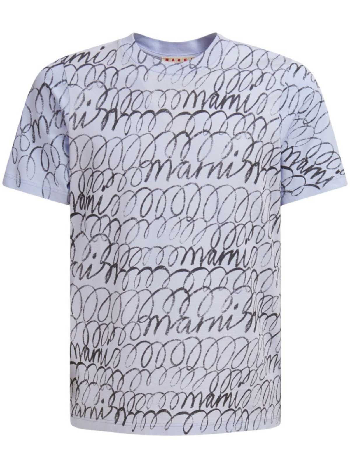 Marni Organic Cotton T-shirt With Marni Scribble Motif - Illusion